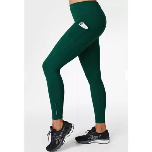 Sweaty Betty Therma Running Leggings 7/8 High Rise Pockets Dark Green Size XXS - Picture 1 of 10